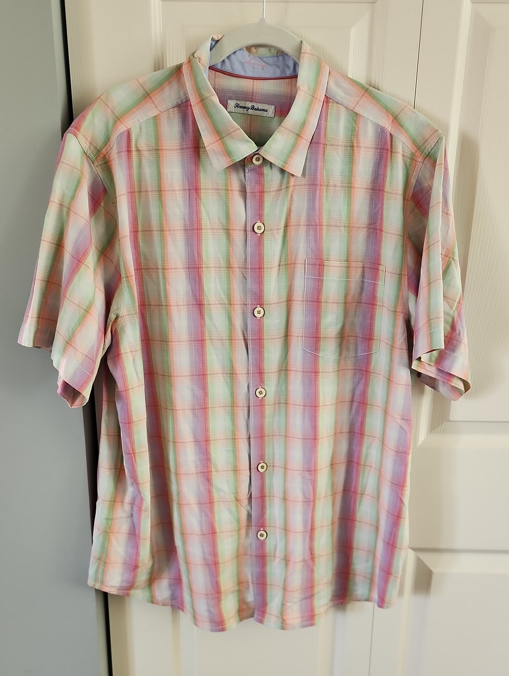 Tommy Bahama Pastel Plaid Short-Sleeve Button-Down Shirt - Multicolor Pastels